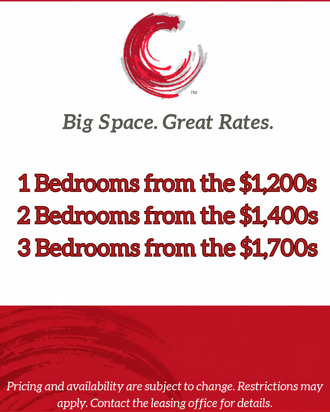 Apartment Pricing Special